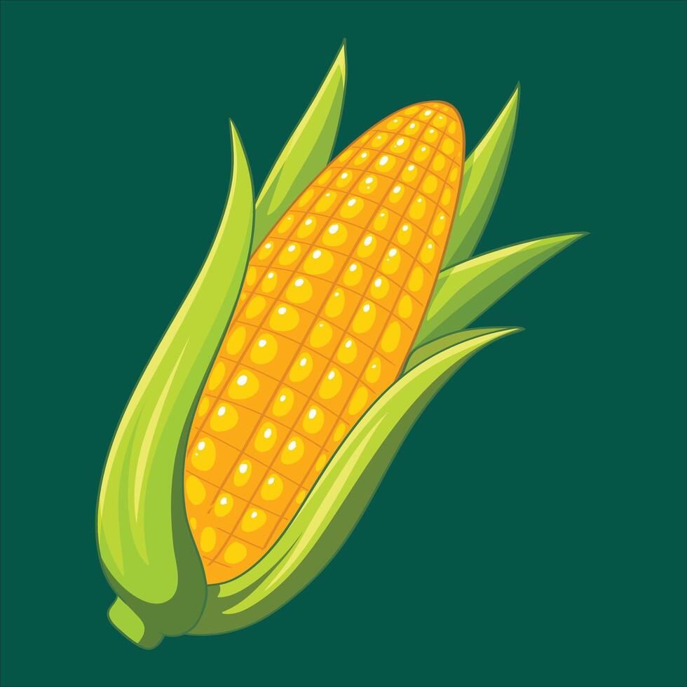 maíz en el mazorca vector ilustración
