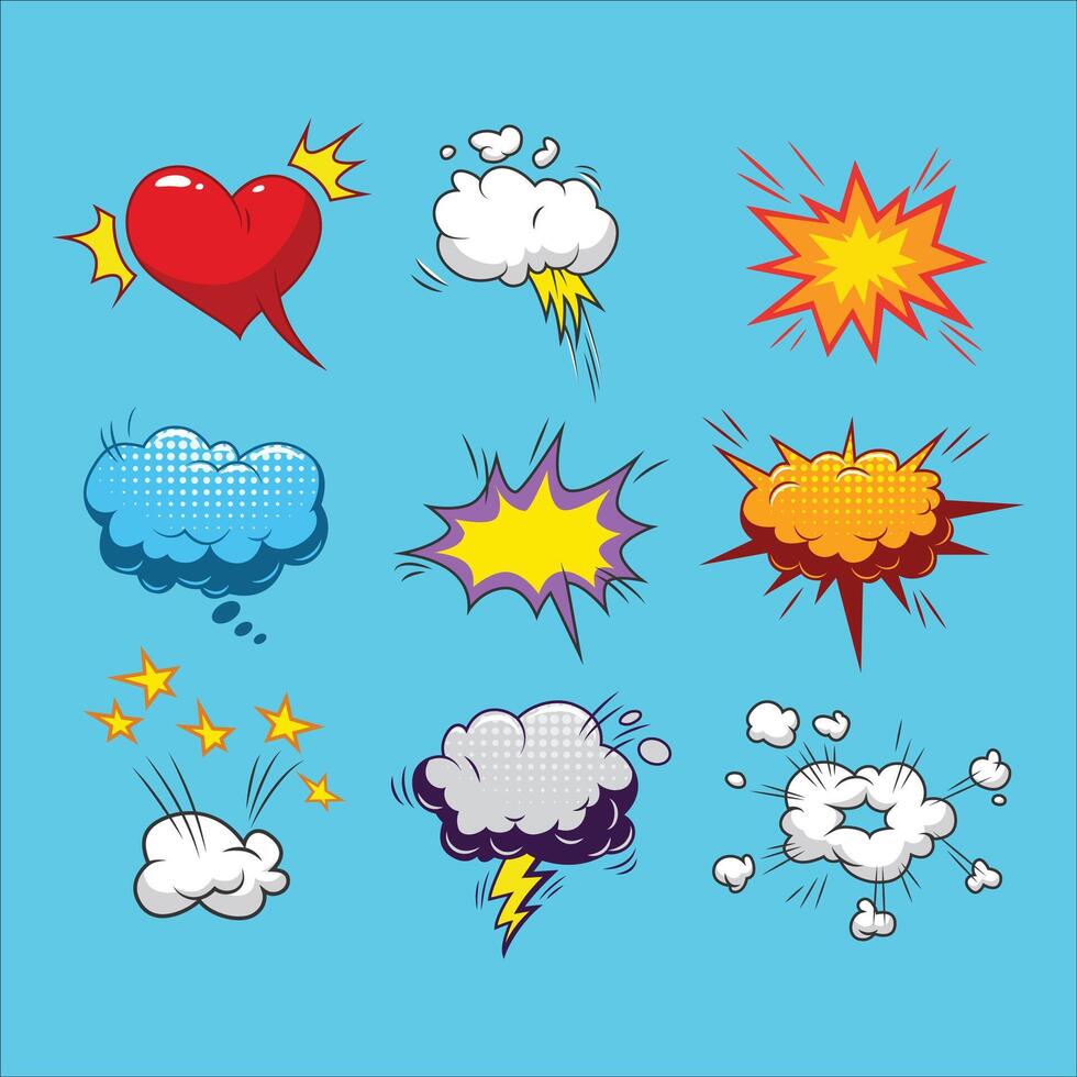 comic speech bubble icons set vector