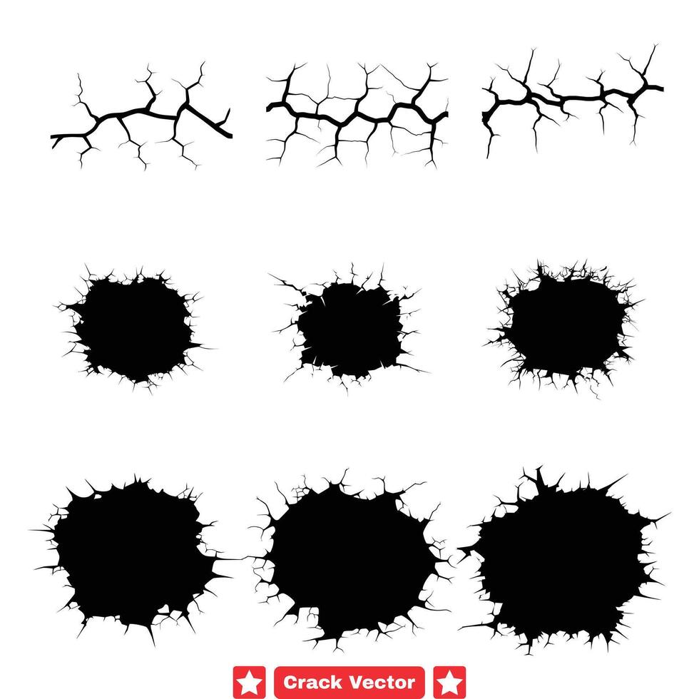 Elegant Crack Effect Vector Designs Add Depth and Drama to Your Art