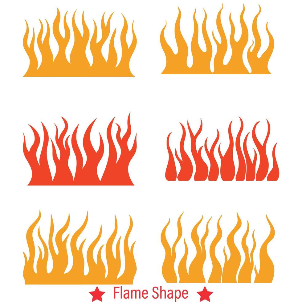 AI generated Inferno Ignited  Dynamic Flame Shape Vector Silhouettes for Fiery Designs
