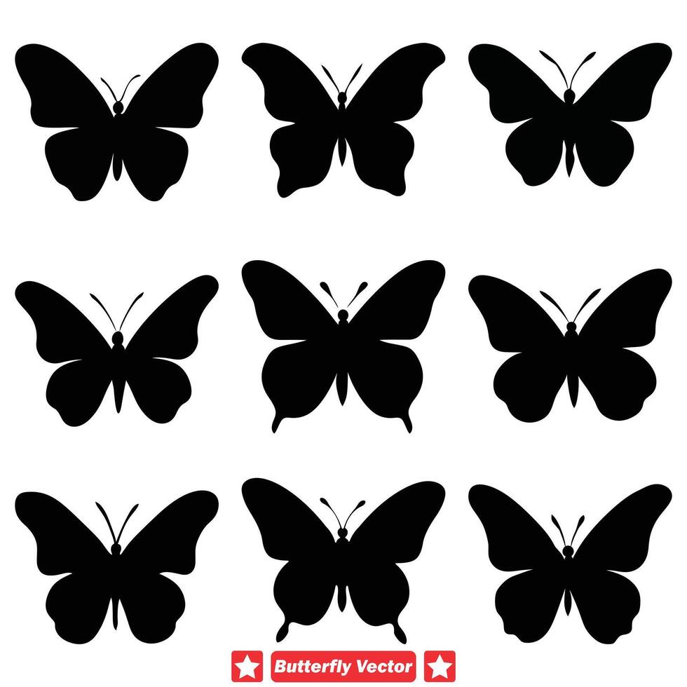 ai generado mariposa ballet delicado vector siluetas para fascinante artístico composiciones