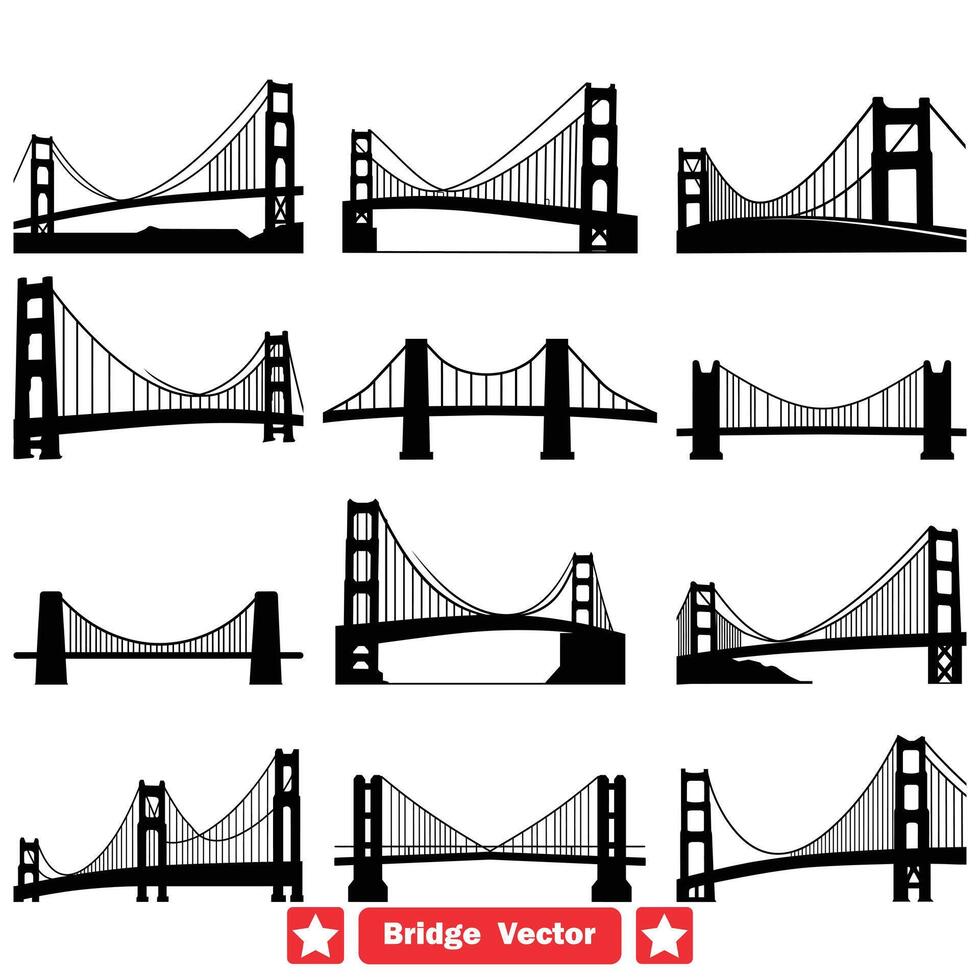 AI generated Cityscape Overpasses Stylish Vector Bridge Designs for Creatives