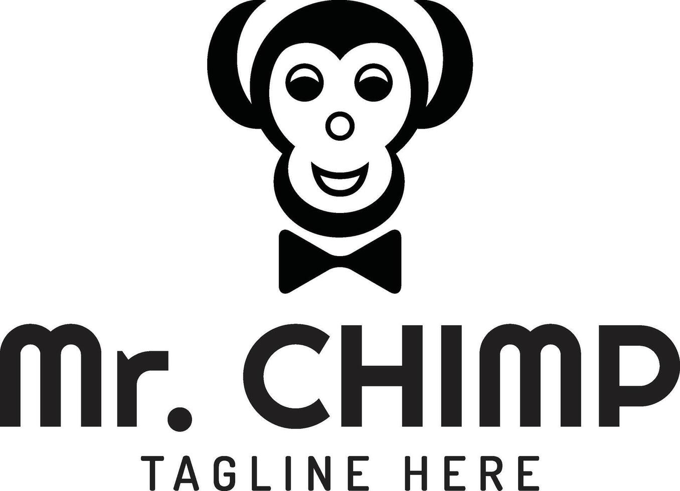 Monkey Head Logo Illustration Vector Template Design