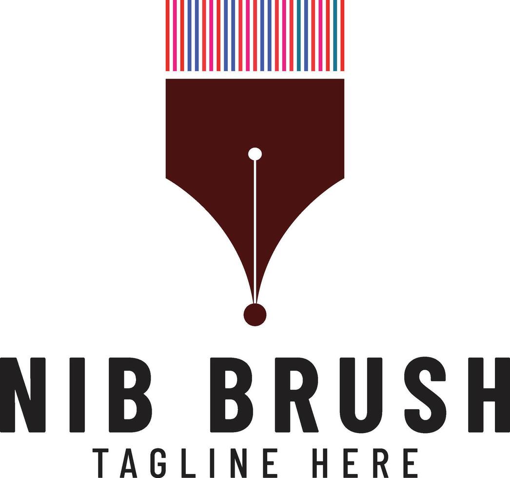 Nib Brush Logo Template Design vector