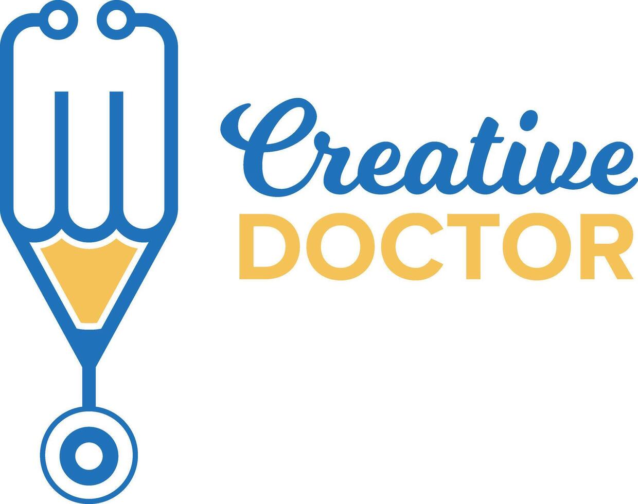 creativo lápiz y médico logo diseño plantilla, vector ilustración