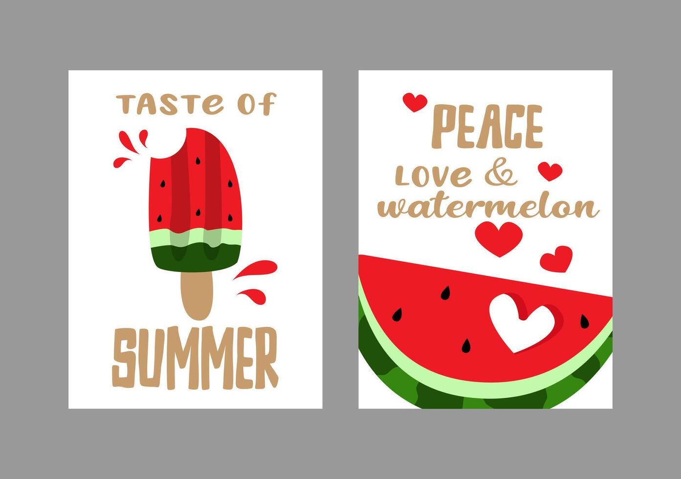 Watermelon postcard . Cute Summer vector illustration.