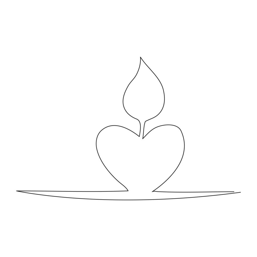 Continuous line drawing candle vector illustration design Coloring page for kids white halloween candles vector illustration,