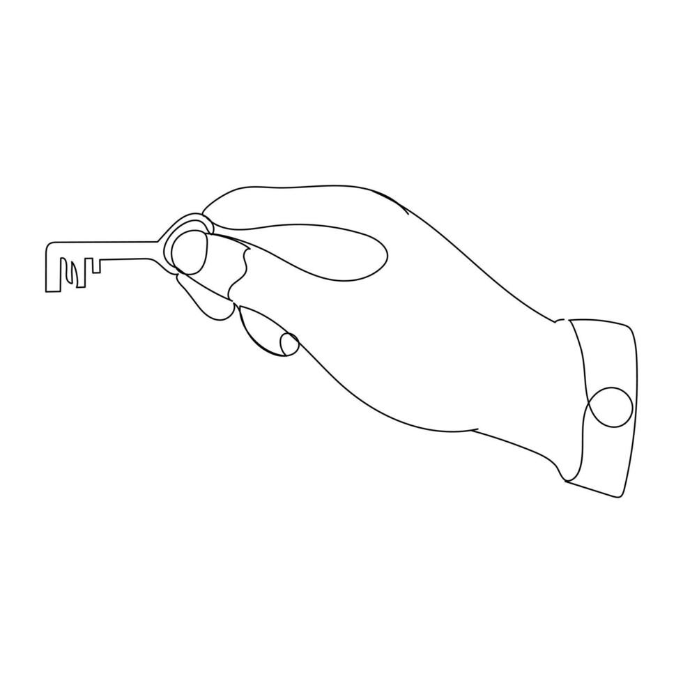 Key single line vector one continuous line drawing of key key line icon