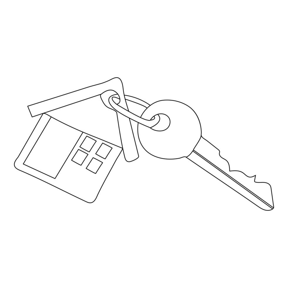 Key single line vector one continuous line drawing of key key line icon