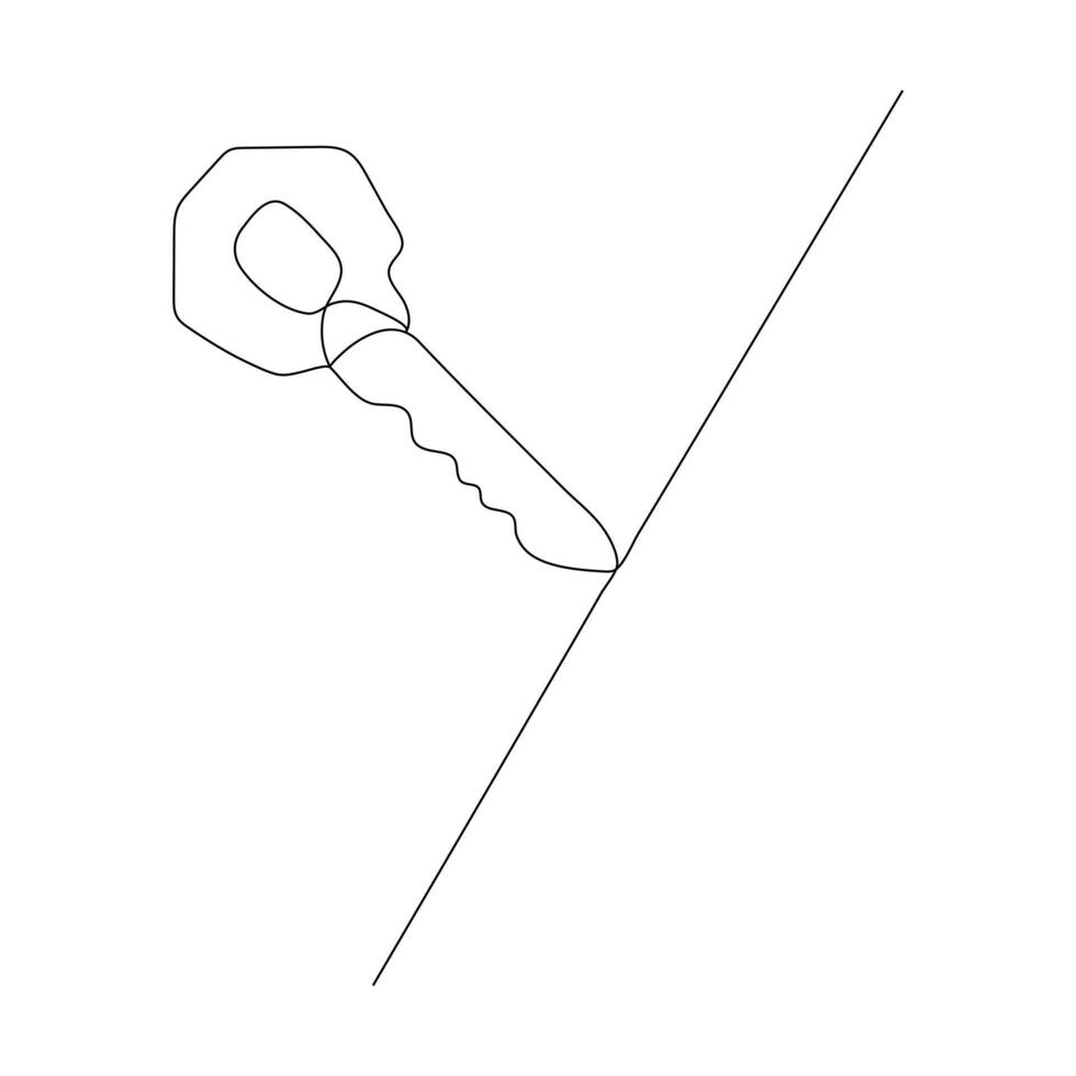 Key single line vector one continuous line drawing of key key line icon