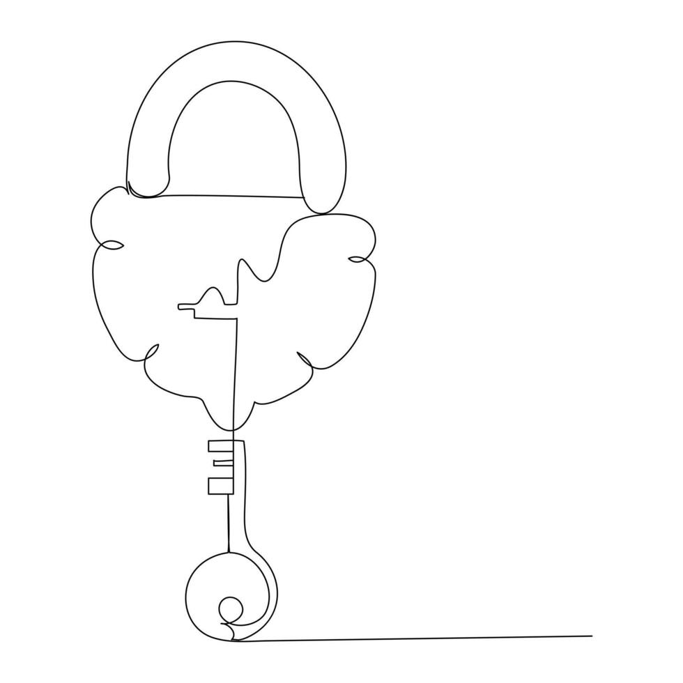 Key single line vector one continuous line drawing of key key line icon