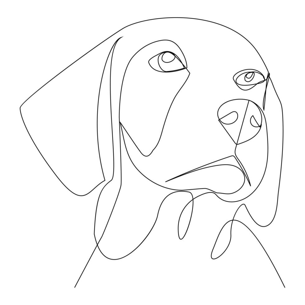 Continuous one line dog drawing out line vector illustration design