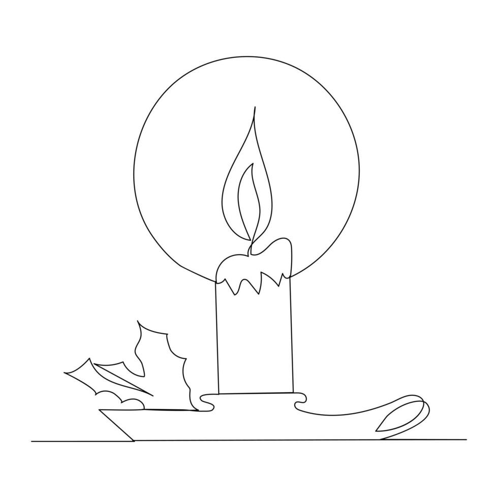 continuo línea dibujo vela vector ilustración diseño colorante página para niños blanco Víspera de Todos los Santos velas vector ilustración,