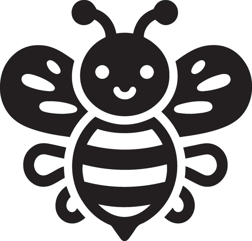 Cartoon bee flying vector illustration icon on a white background.