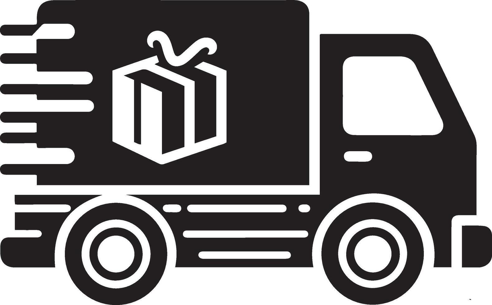 Fast delivery truck flat vector icon. Express delivery symbol. Logistic trucking sign for apps and websites.