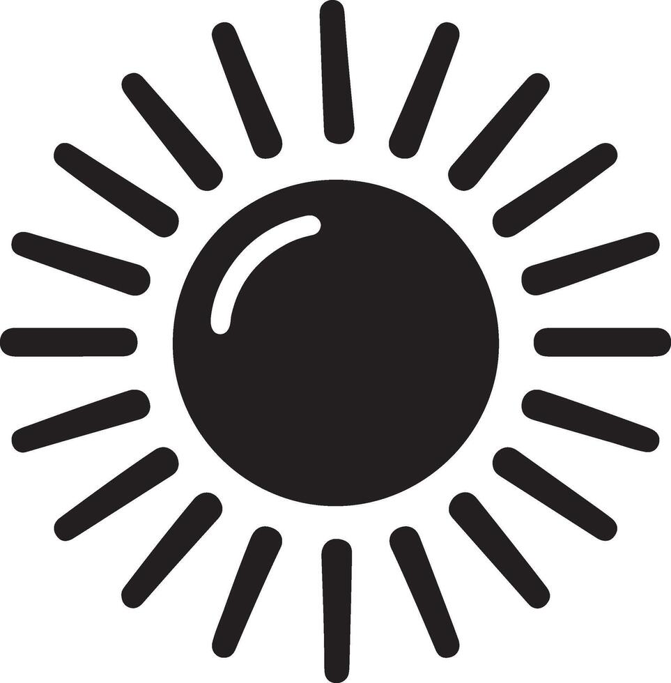 Sun or screen brightness Sun line art icon for apps and websites. Sun vector symbol icon design.