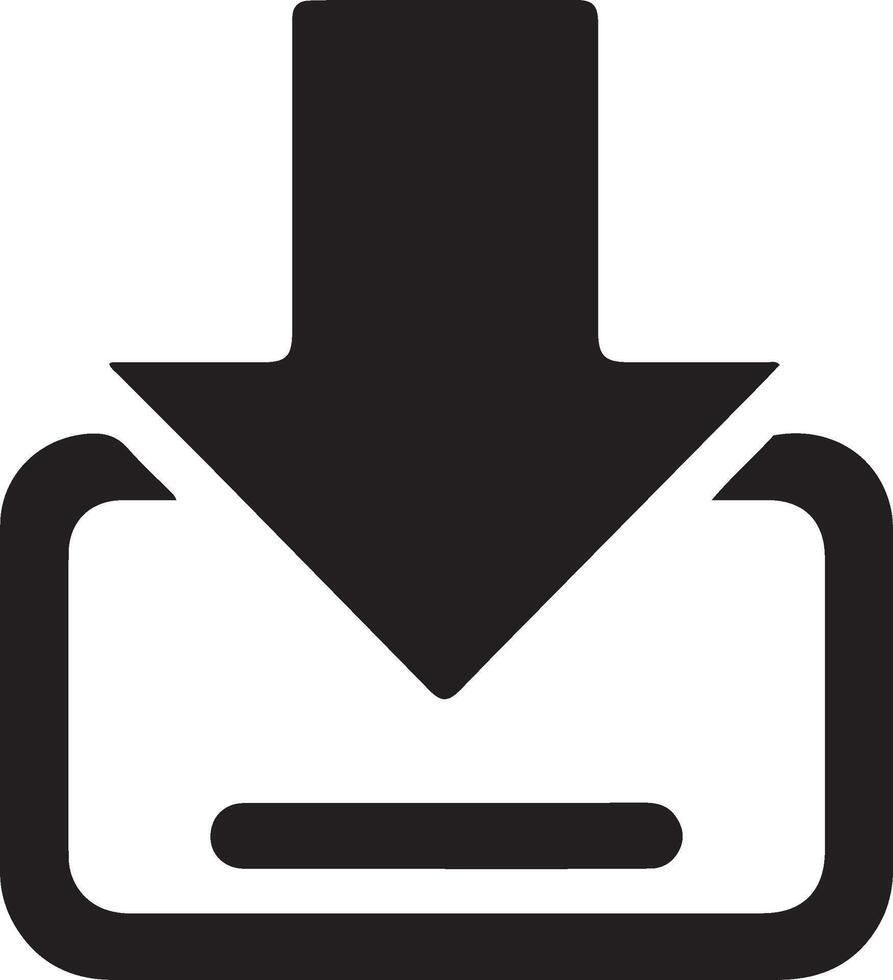 Download vector icon illustration on white background. Arrow downloading symbol.