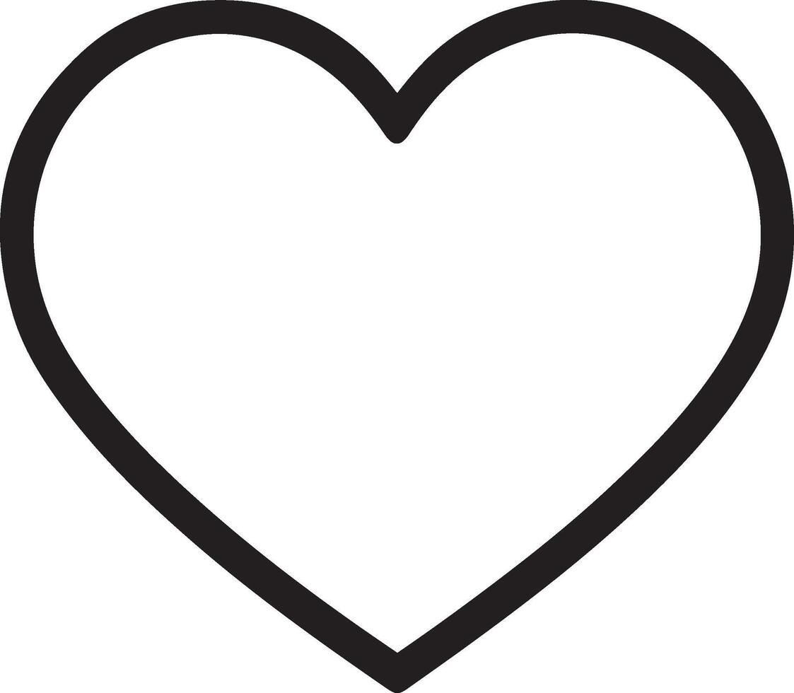 Outline heart icon isolated on a white background. Flat line minimal heart icon. Simple vector heart icon. Isolated heart icon for various projects.