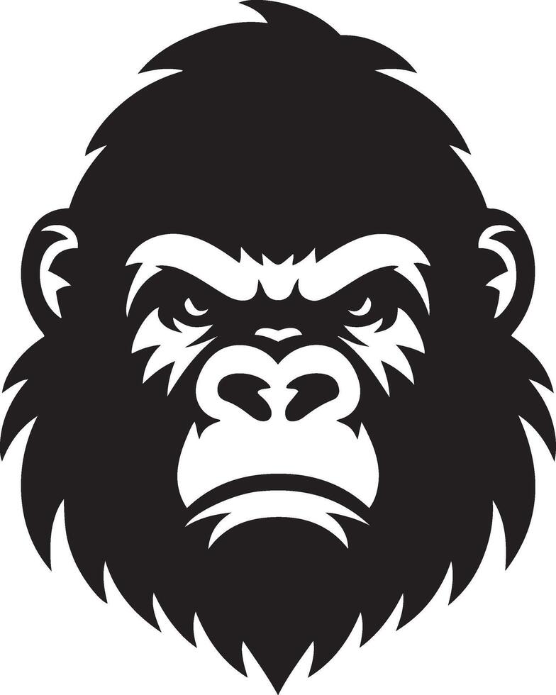 Angry gorilla head logo vector illustration. Gorilla face on white background.