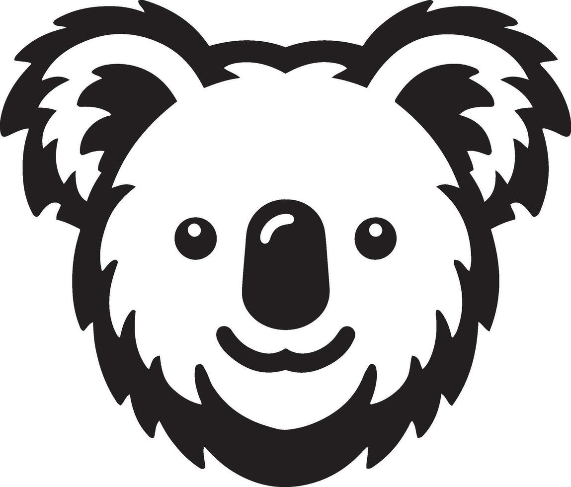 Koala bear head vector illustration on white background. Koala face logo or any design.