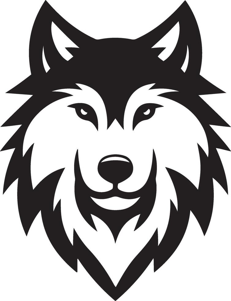 Wolf head logo vector icon illustration on white background. Howling and standing animals.