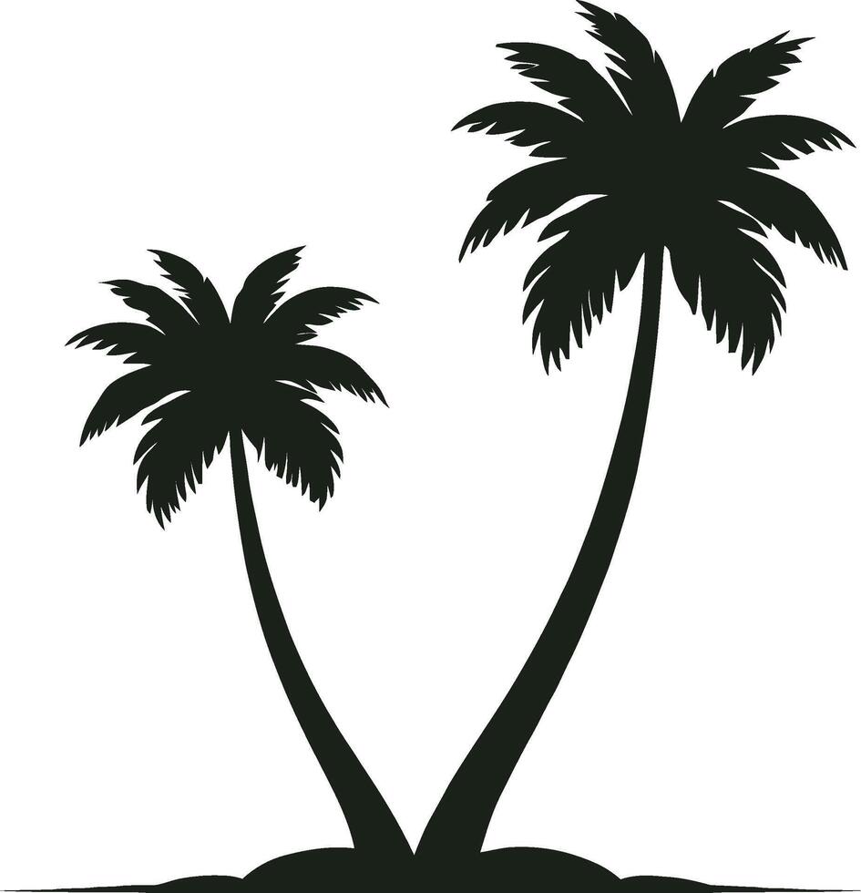 palma arboles silueta en el playa, verano árbol, vacaciones viaje recurso vector