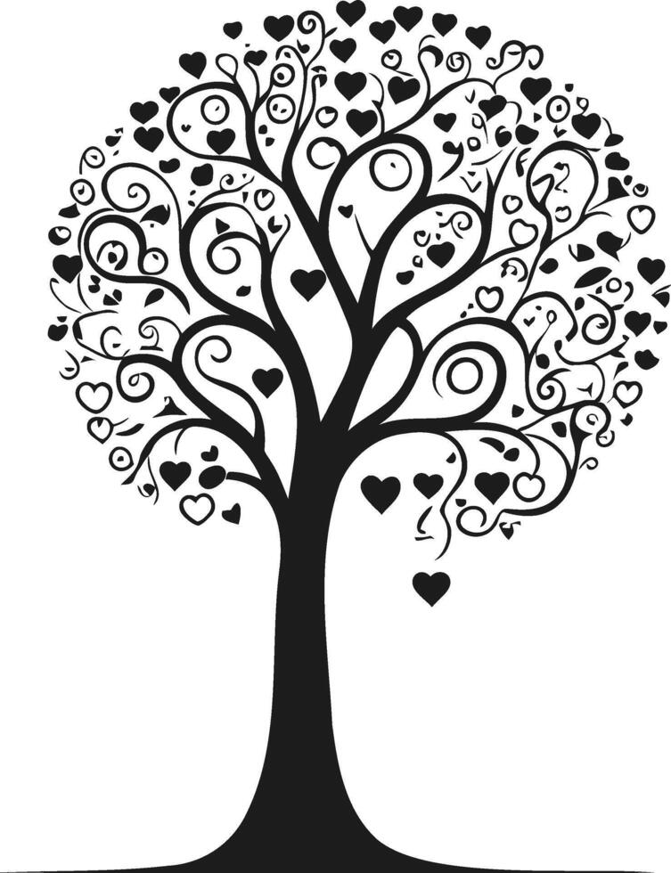 árbol de corazones, corazón árbol, amor árboles, enamorado árbol, amor en el tirantes, amor hoja corazón Pareja vector