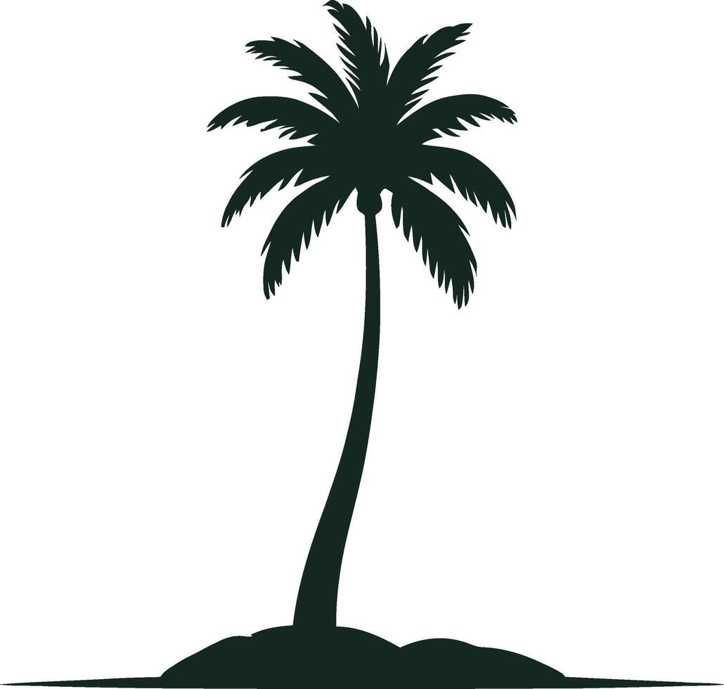 palm trees silhouette on the beach, summer tree, vacation travel resort vector