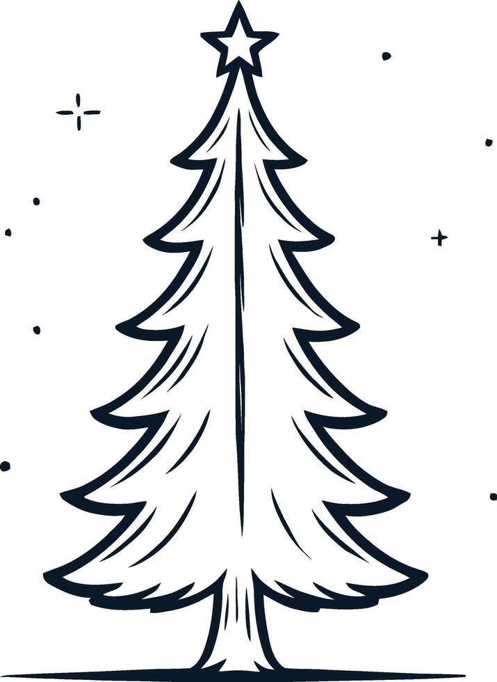 abstract christmas tree, pine tree decoration, wild forest, vector