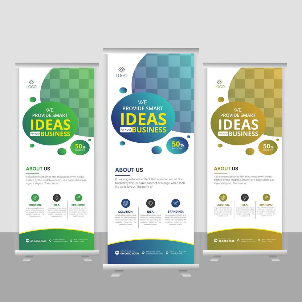 Free vector business roll up design template,