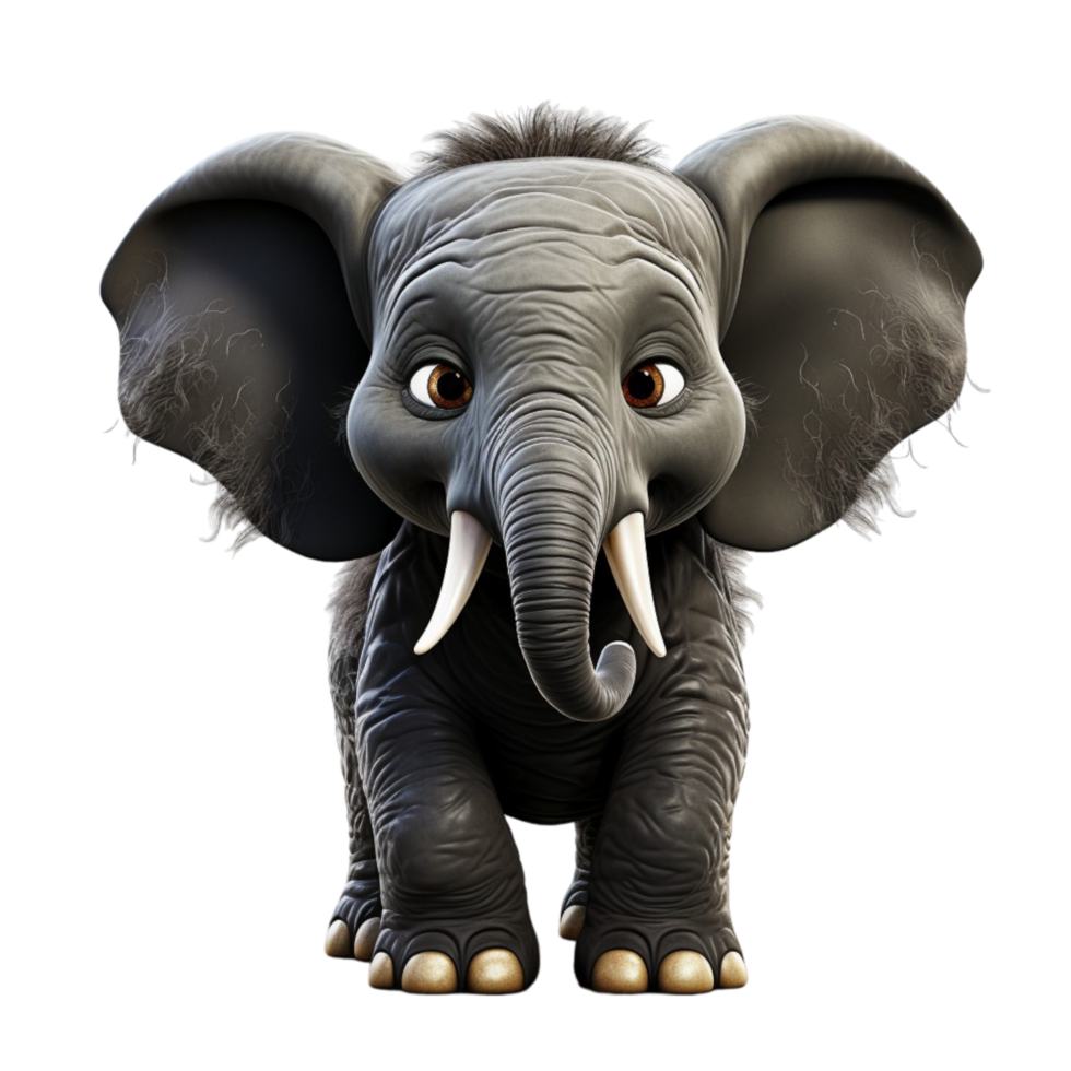 ai generato 3d adorabile carino bambino elefante isolato su trasparente sfondo, generativo ai png