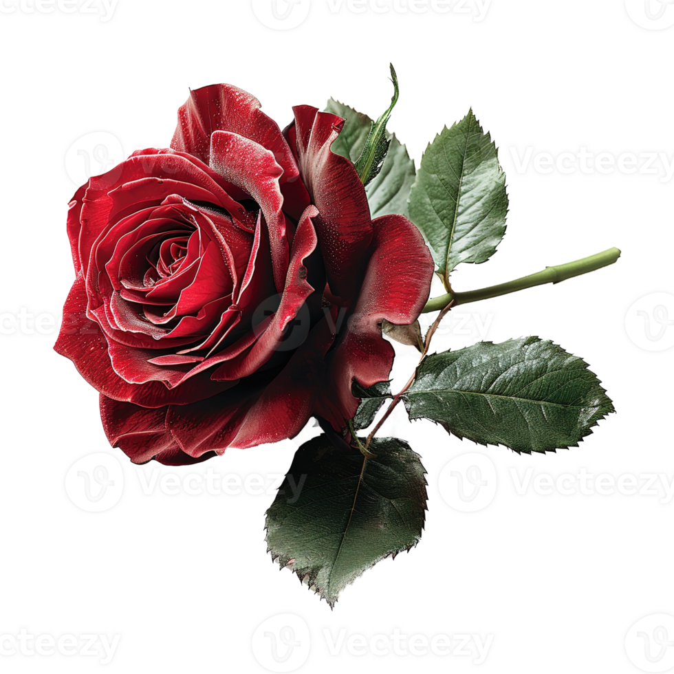AI generated Red rose flower isolated on transparent background png