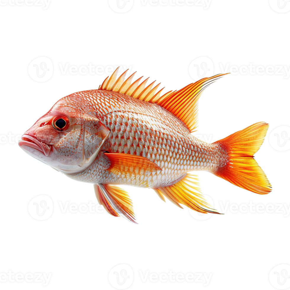 ai generiert rot Schnapper Fisch isoliert auf transparent Hintergrund png