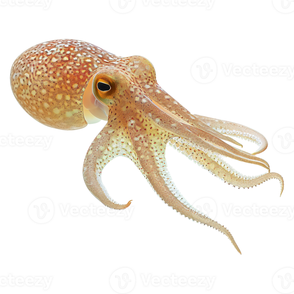AI generated Squid isolated on transparent background png