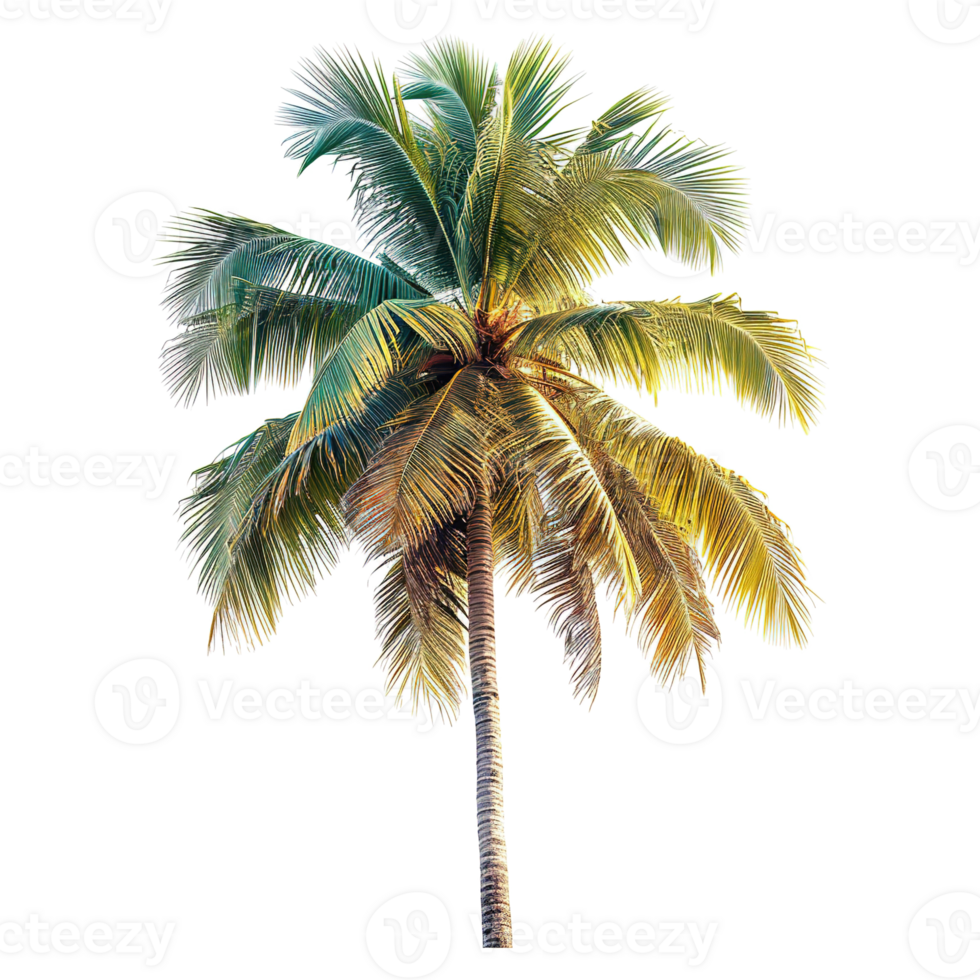 AI generated Coconut palm tree isolated on transparent background png