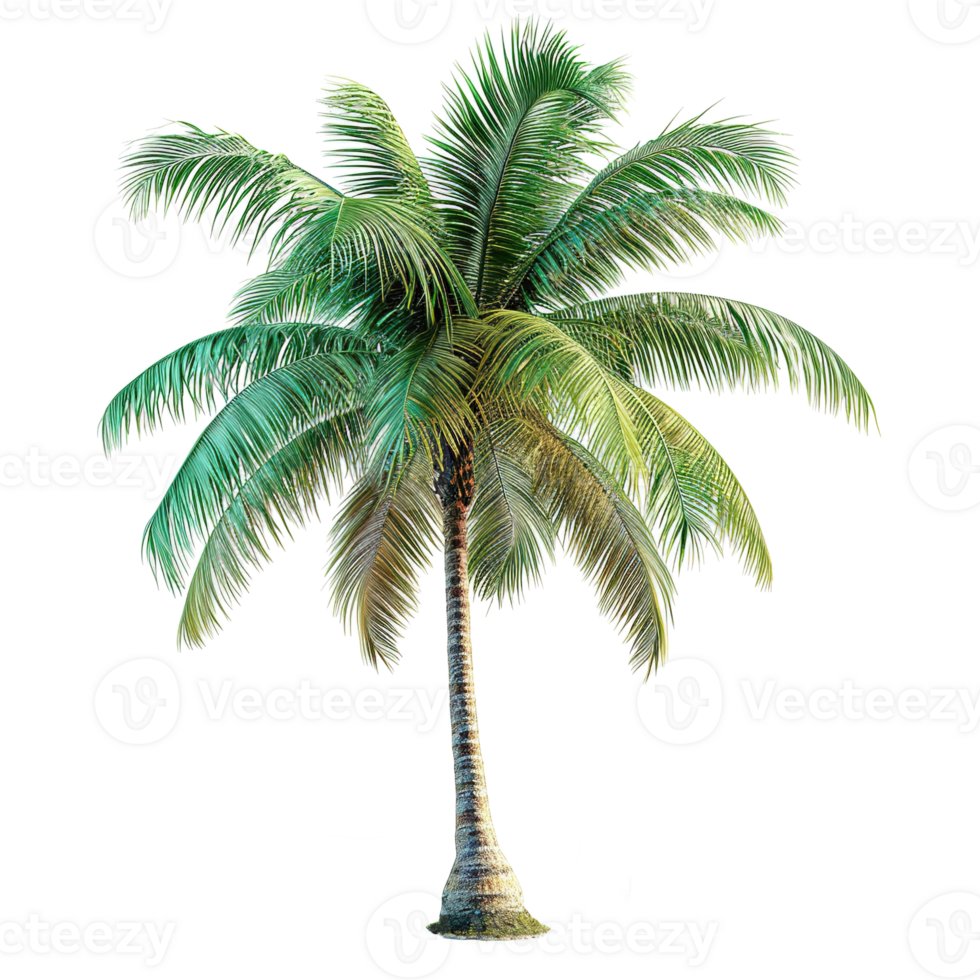 AI generated Coconut palm tree isolated on transparent background png