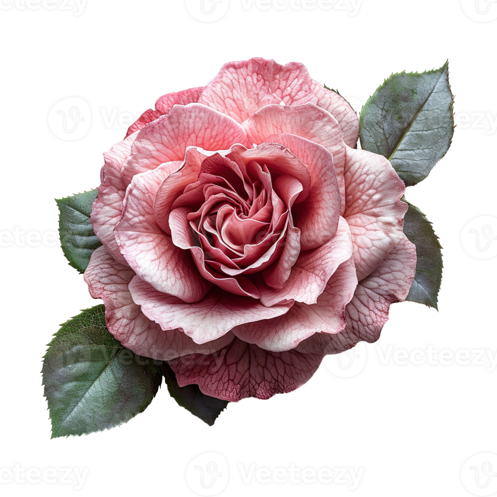 AI generated Beautiful pink rose flower isolated on transparent background png