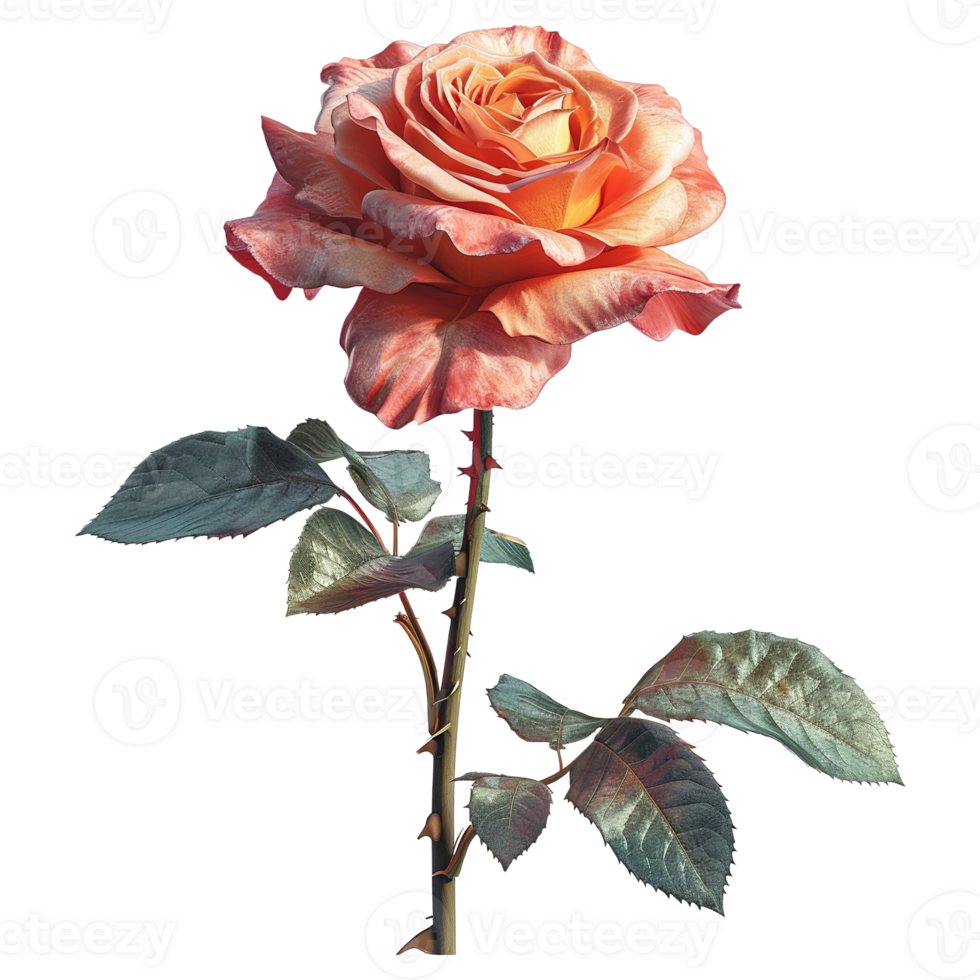 AI generated Rose flower isolated on transparent background png