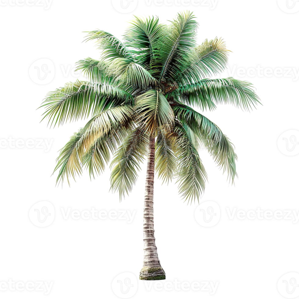 AI generated Coconut palm tree isolated on transparent background png