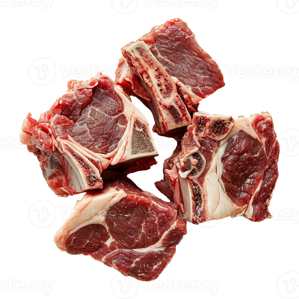 AI generated Raw lamb chop isolated on transparent background png