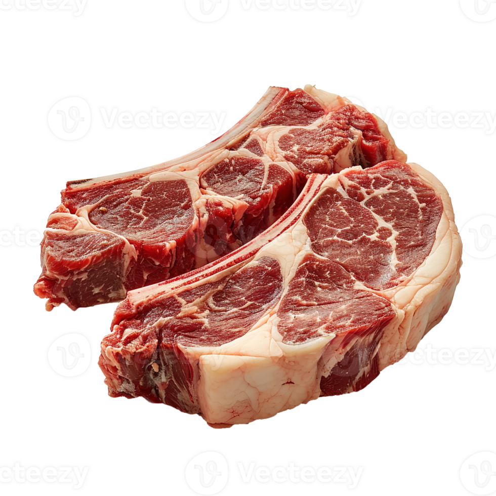 AI generated Raw lamb chop isolated on transparent background png