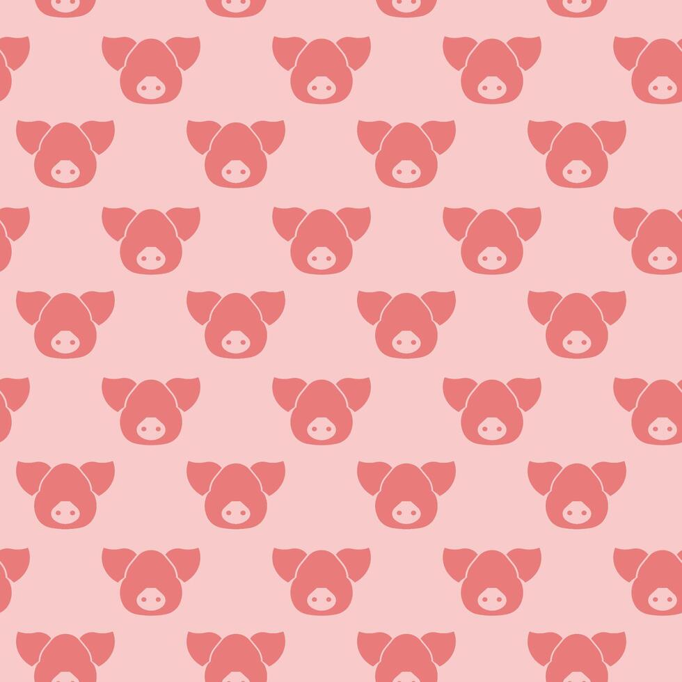 Abstract pork head seamless vector pattern