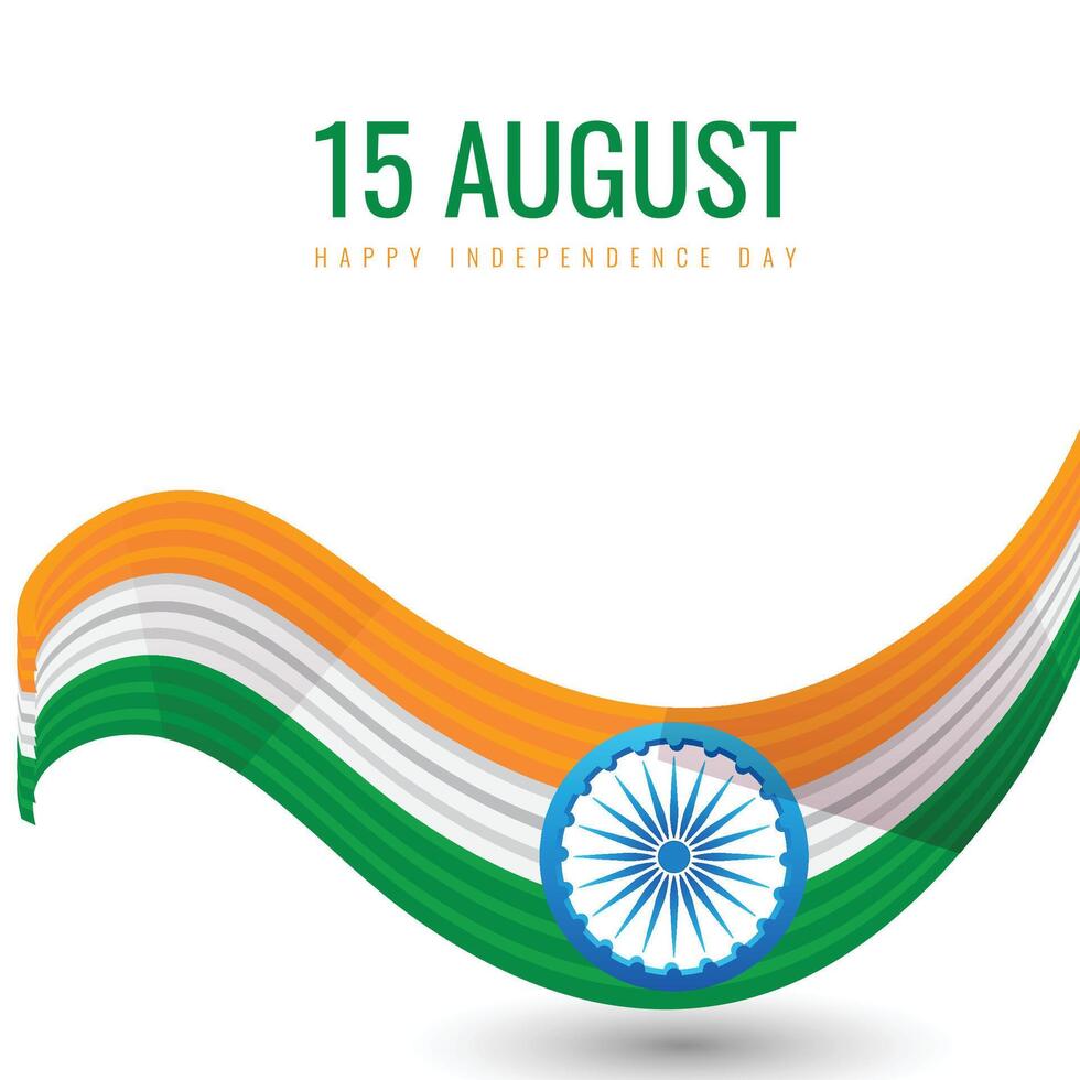 Happy independence day india 15 august vector