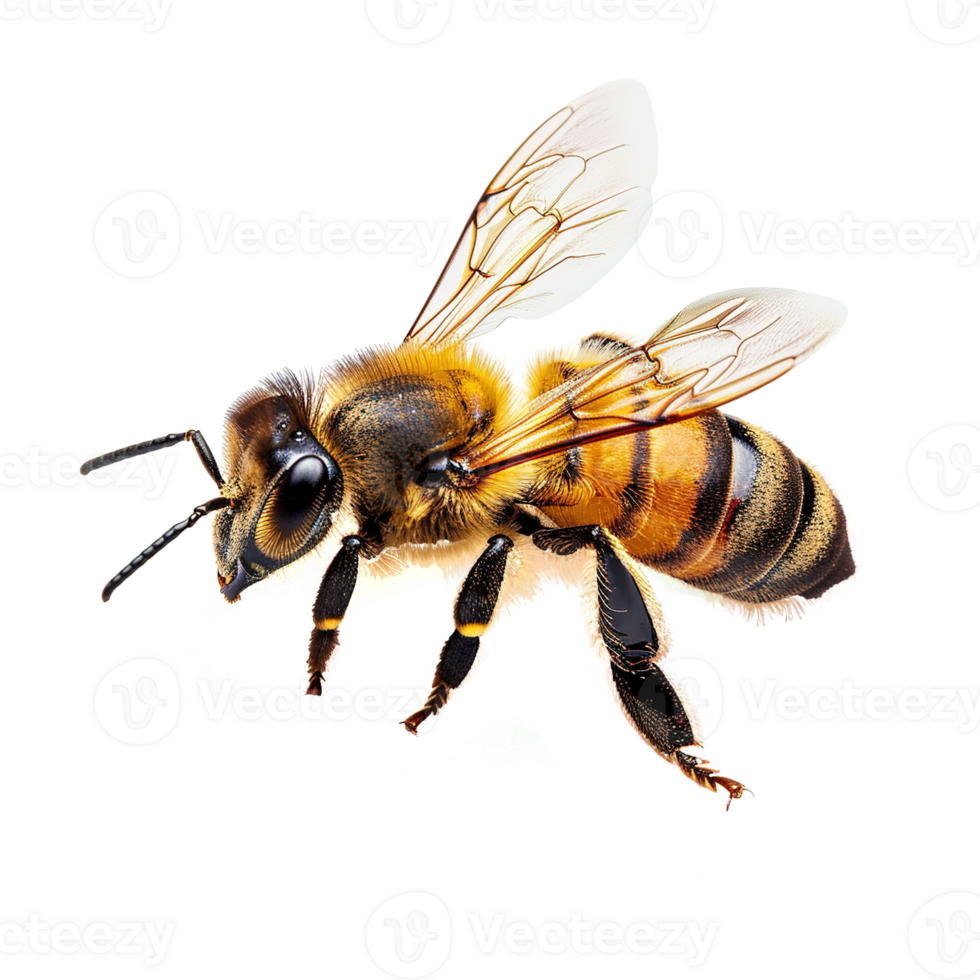 AI generated Honeybee isolated on transparent background png