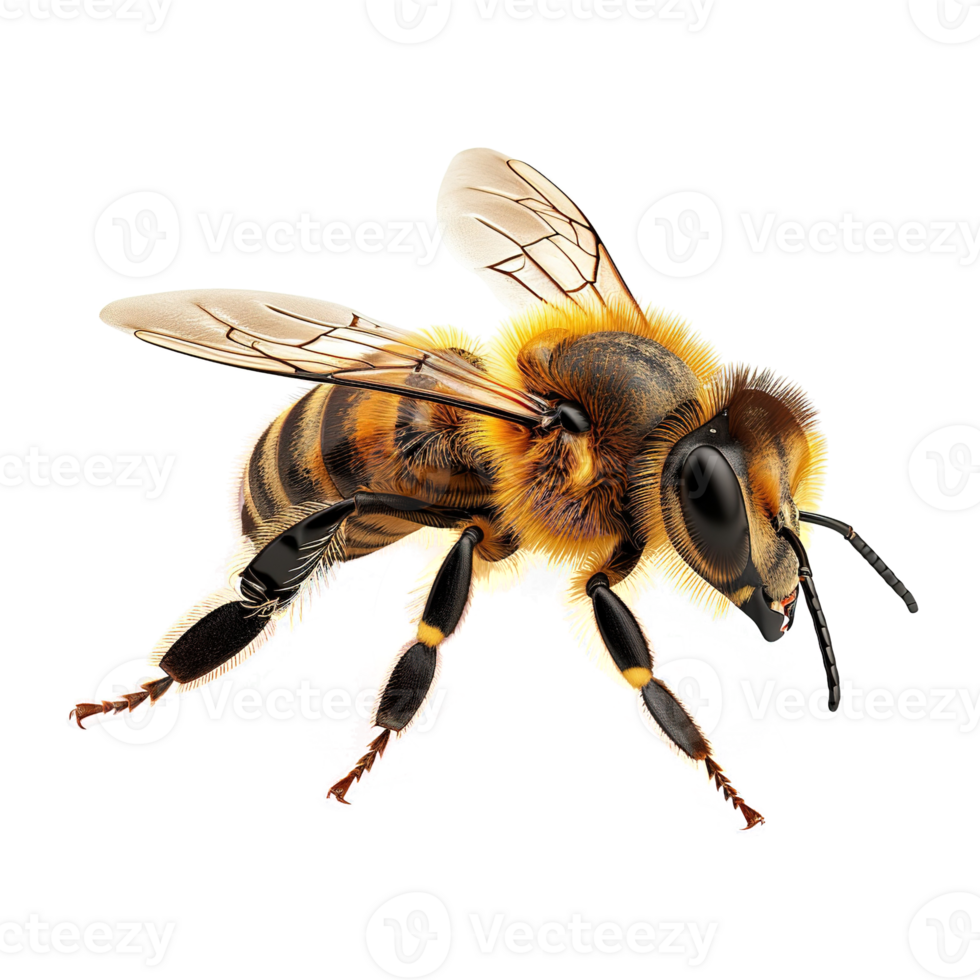 AI generated Honeybee isolated on transparent background png