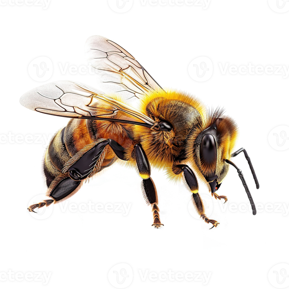 AI generated Honeybee isolated on transparent background png