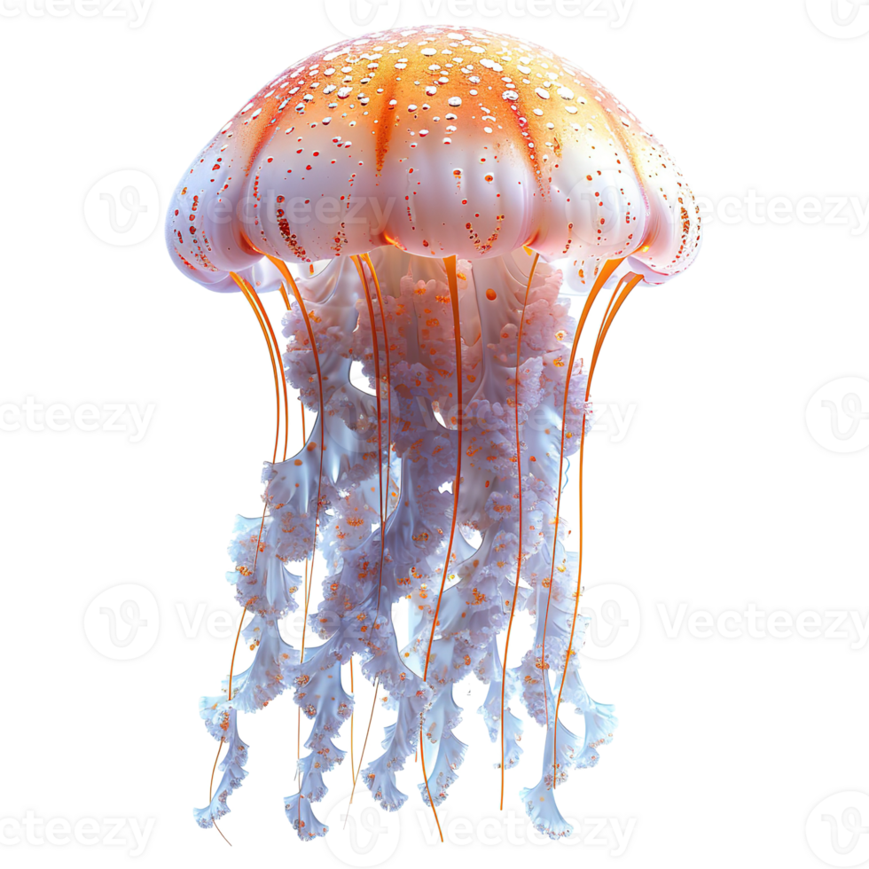 AI generated Jellyfish isolated on transparent background png