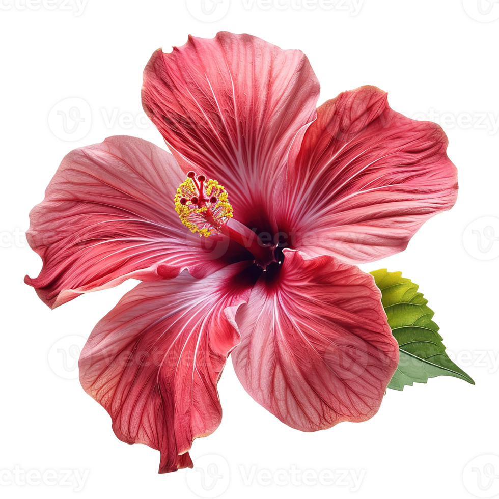 AI generated Red hibiscus flower isolated on transparent background png
