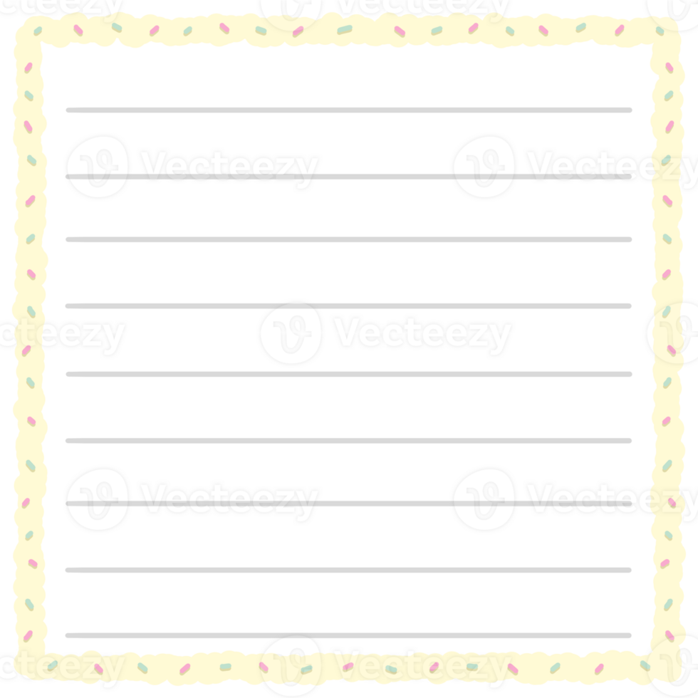 Memo sticky note notepad notebook paper office line planner diary journal sheet page book list business school office sprinkle cream cake png