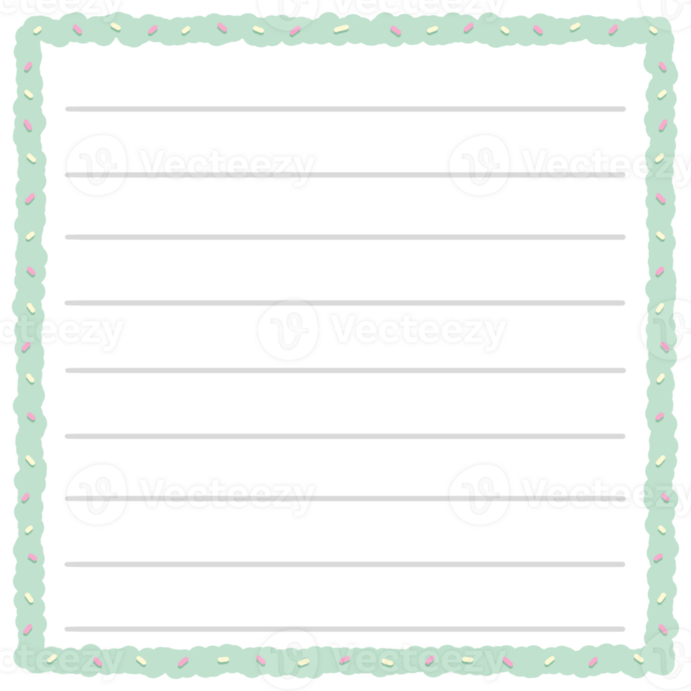 Memo sticky note notepad notebook paper office line planner diary journal sheet page book list business school office sprinkle cream cake png